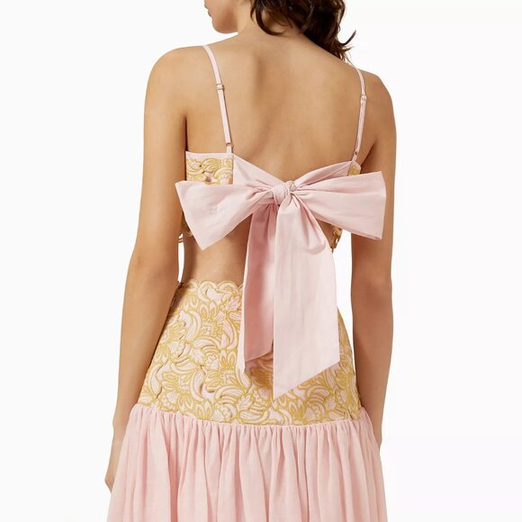 Alemais Anthea Lace Tie Back Cropped Top Blush Pink Size AU 14 US 10 NEW NWT - Picture 10 of 10